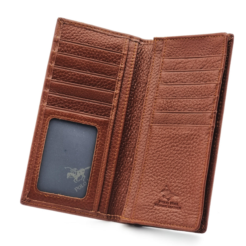 Load image into Gallery viewer, Mens Long Genuine Leather BiFold Wallet
