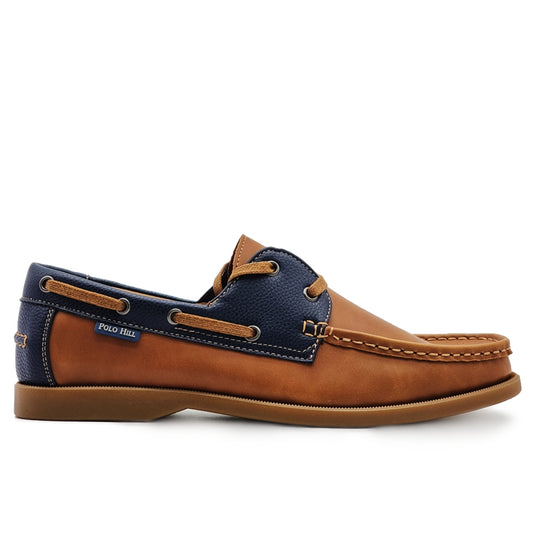 Lace Up Two-Tone Boat Shoes