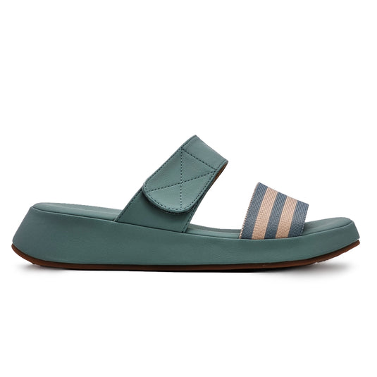 Two Band Velcro Wedge Sandals