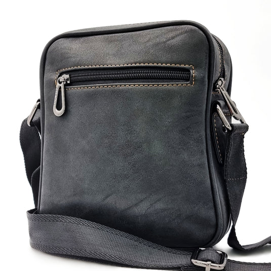 Contrast Strip Half Flap Crossbody Bag