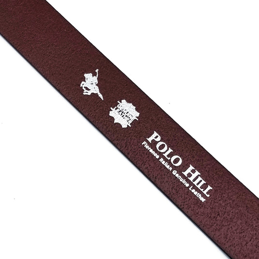 Genuine Textured Leather Full Hole Buckle Pin Belt