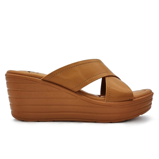 Solid Colour Cross Strap Wedges