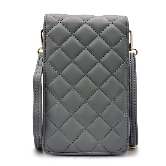 Quilted Vertical Smartphone Sling Bag Multi-purpose Purse