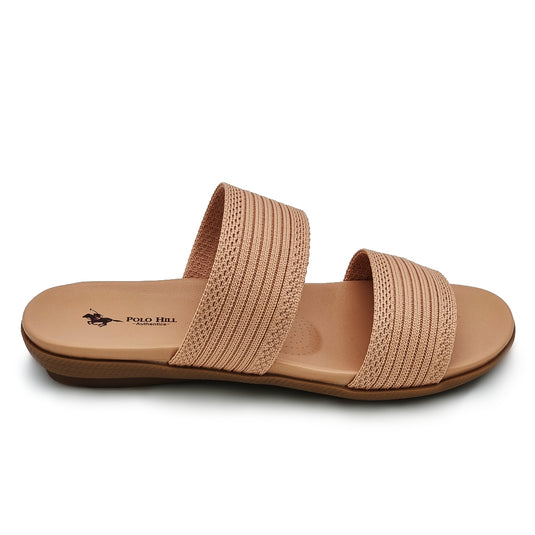 Knitted Mesh Fabric Two Band Sandals