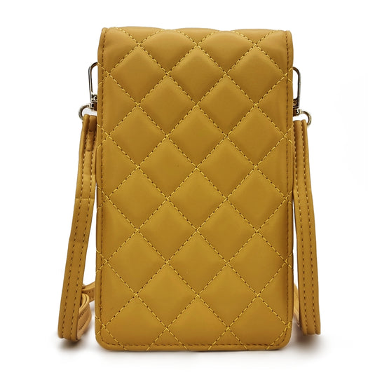 Quilted Vertical Smartphone Sling Bag Multi-purpose Purse