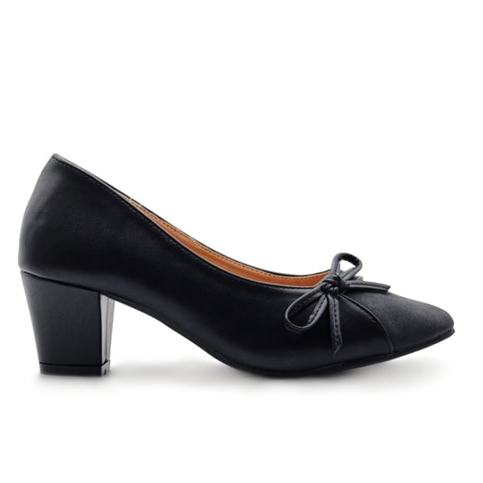 Round Toe Bow Tie Heels
