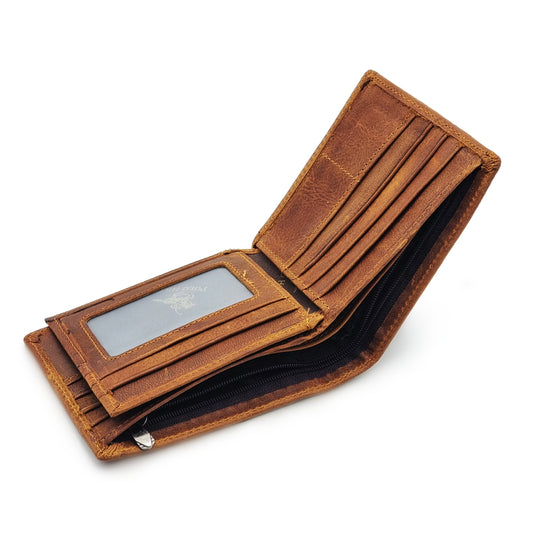 Genuine Leather BiFold Wallet with Front Pocket
