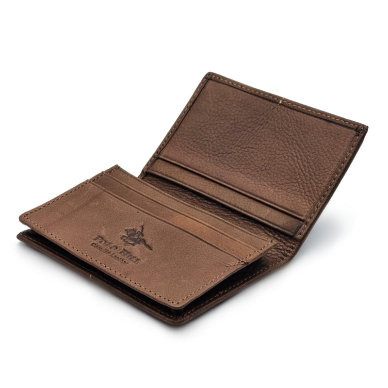 Load image into Gallery viewer, Genuine Leather Centre Line RFID Protected Small BiFold Card Wallet
