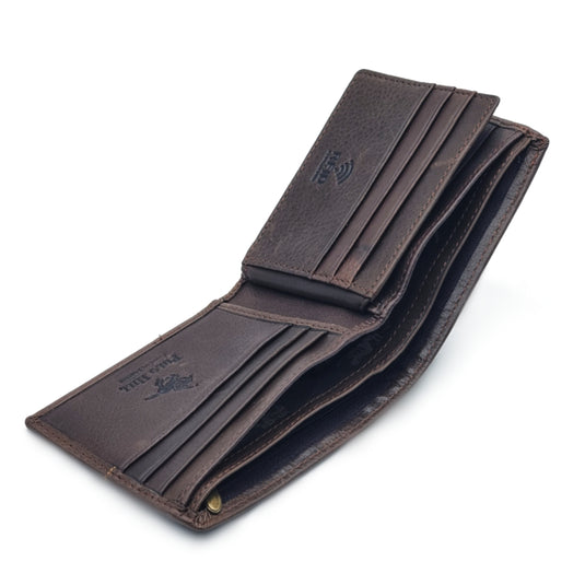 Genuine Leather Centre Line RFID Protected BiFold Wallet