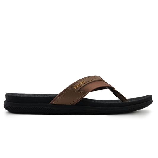 Contrasted V Strap Slide Sandals