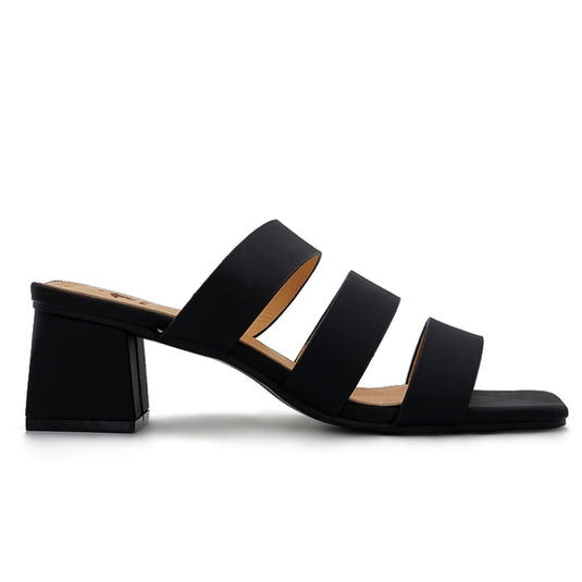 Open Square Toe Three Band Heels