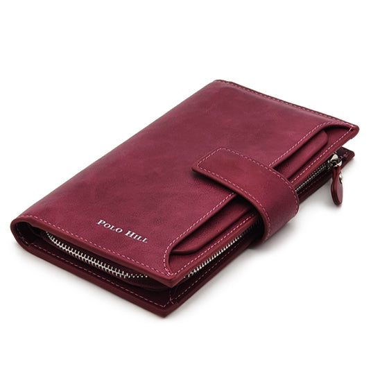 Long Multi-Card Wallet with Detachable Compartt