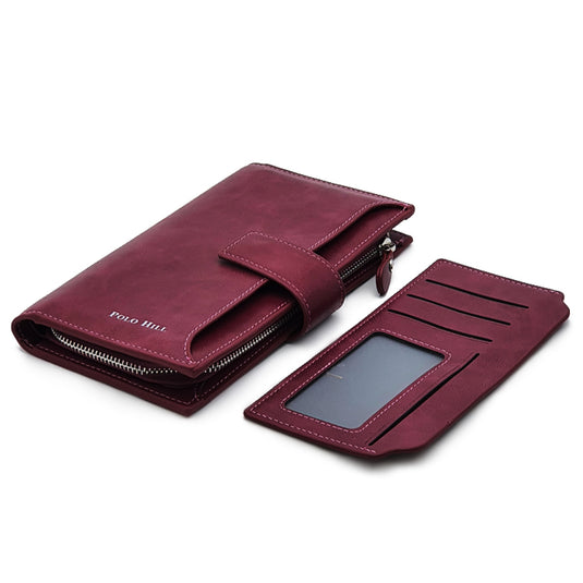 Long Multi-Card Wallet with Detachable Compartt