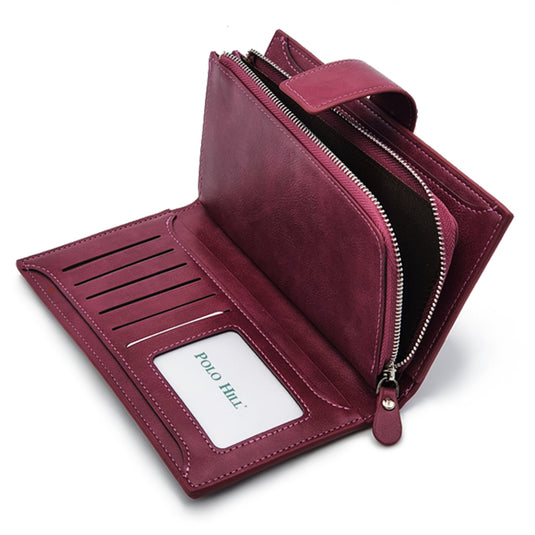 Long Multi-Card Wallet with Detachable Compartt