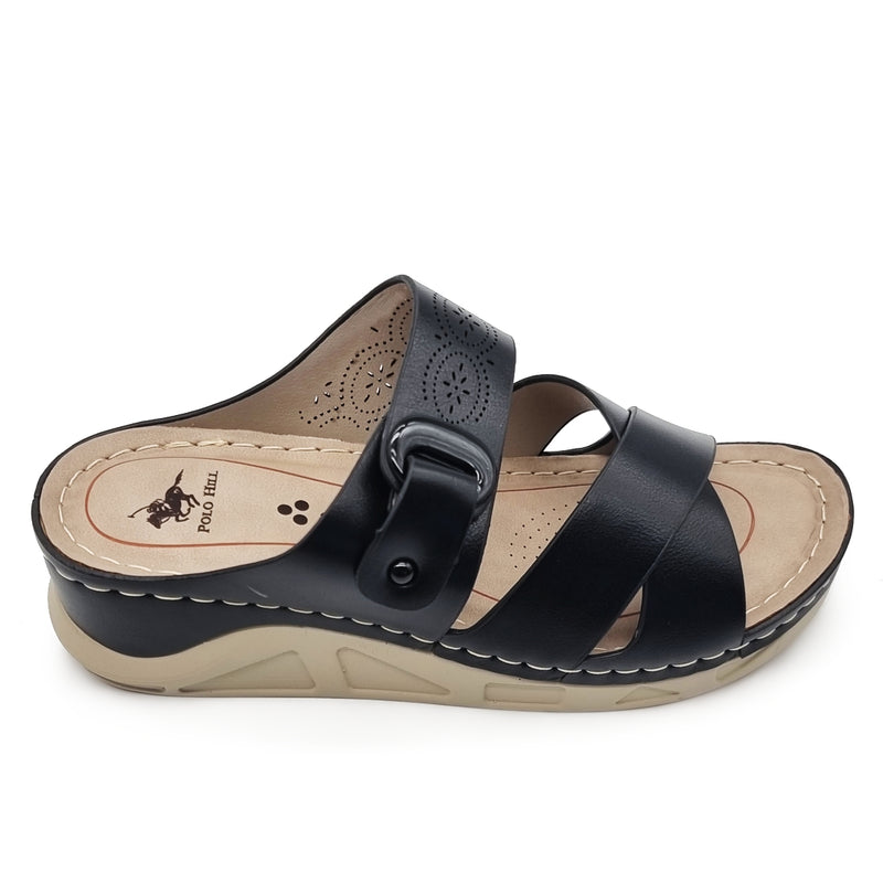 Load image into Gallery viewer, Cross Vamp Wedge Sandals
