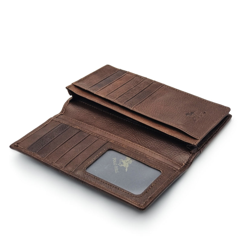 Load image into Gallery viewer, Mens Long Genuine Leather BiFold Wallet
