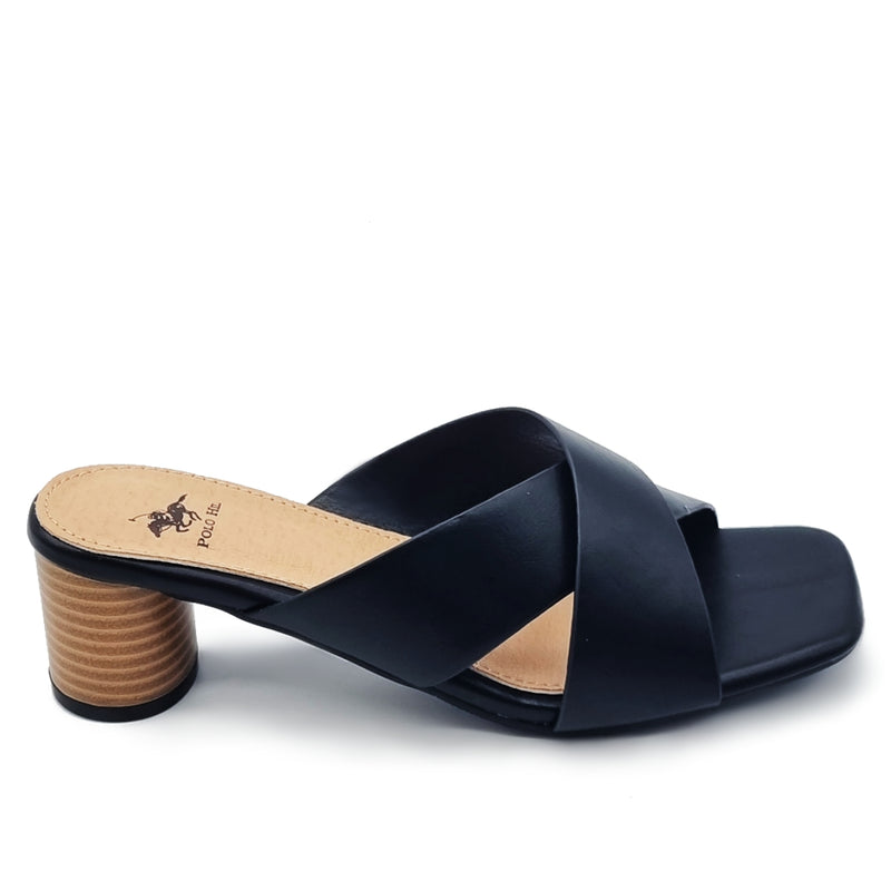 Load image into Gallery viewer, Square Open Toe Cross Band Slide Heels
