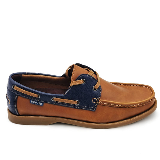 Lace Up Two-Tone Boat Shoes