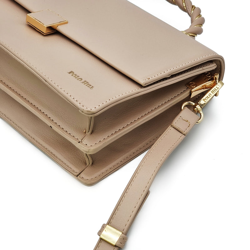 Load image into Gallery viewer, Twisted Handle Flap Satchel Sling Bag
