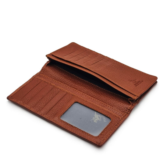 Mens Long Genuine Leather BiFold Wallet