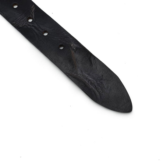Genuine Textured Leather Full Hole Buckle Pin Belt