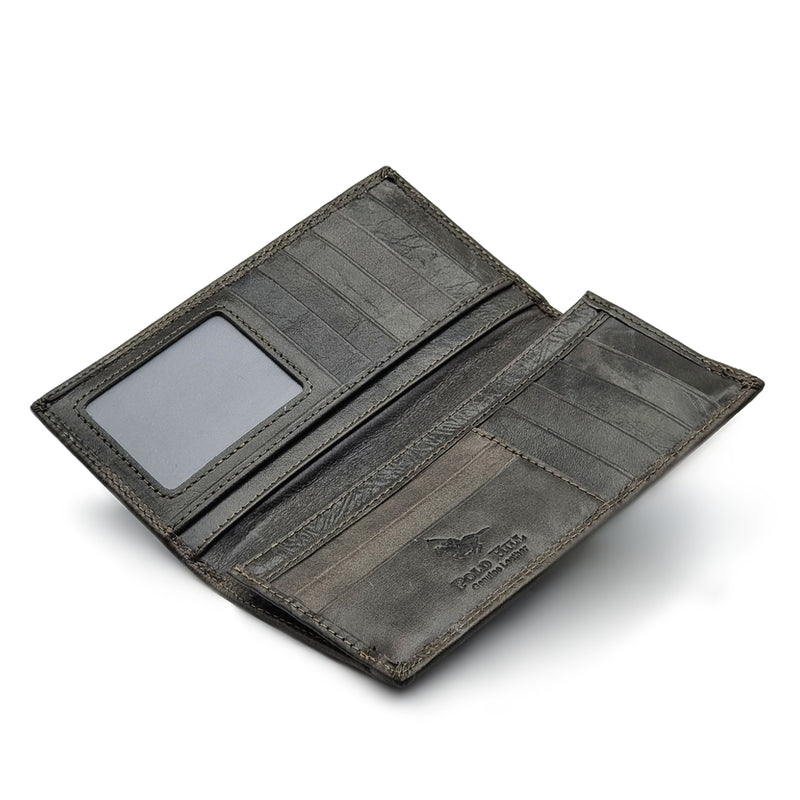 Load image into Gallery viewer, Genuine Leather Double Contrast Stitch Long Wallet
