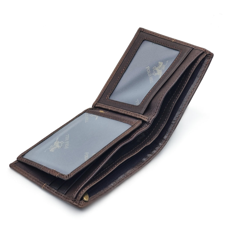 Load image into Gallery viewer, Genuine Leather Centre Line RFID Protected BiFold Wallet
