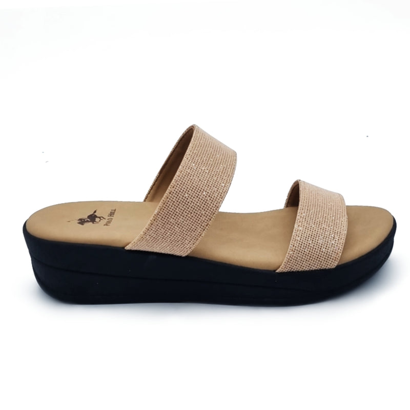 Load image into Gallery viewer, Dual Glitter Band Wedge Sandals
