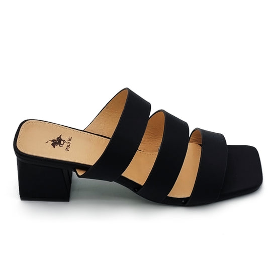 Open Square Toe Three Band Heels