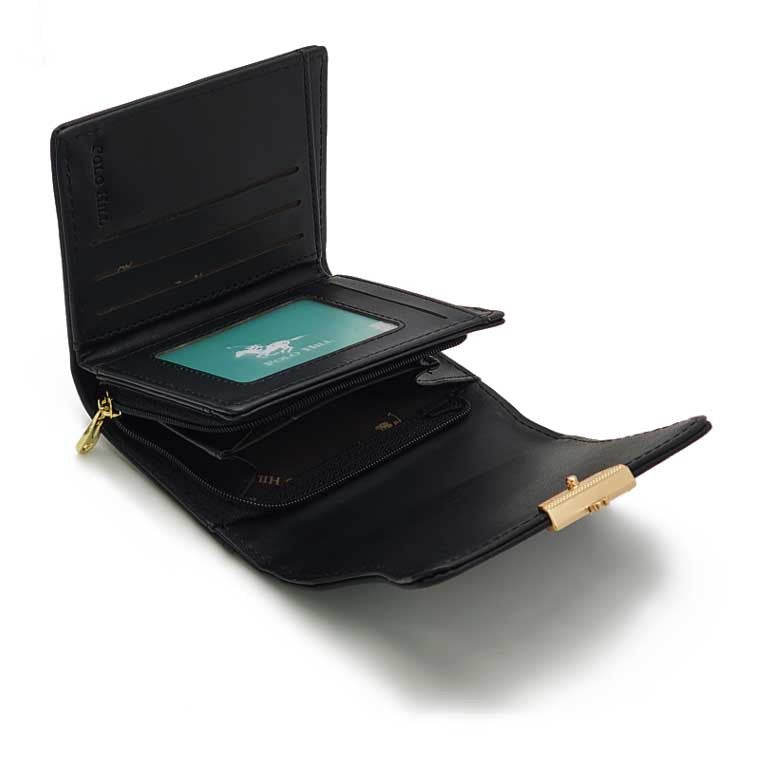 Load image into Gallery viewer, Leaf Inspired Stitching Tri-Fold Wallet

