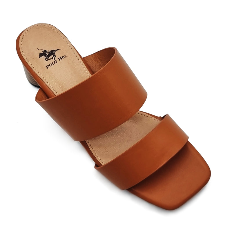 Load image into Gallery viewer, Square Open Toe Two Band Slide Heels
