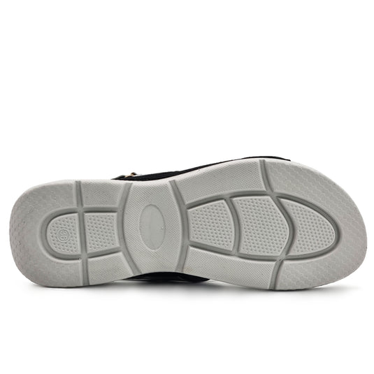 Hook & Loop Glossy Strap Sandals