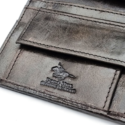 Leather Bi-Fold Long Wallet