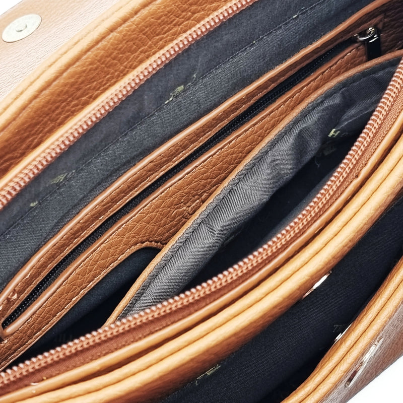 Load image into Gallery viewer, Furrow Zipper Flap Crossbody Sling Bag

