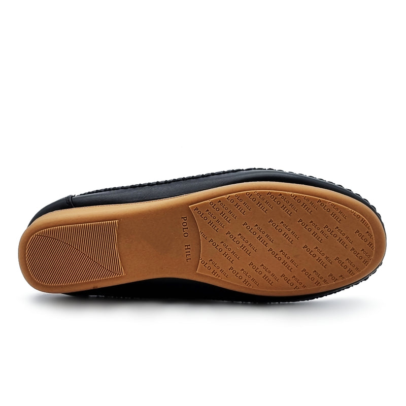 Load image into Gallery viewer, Bow Tie Slip On Loafers Shoes with Leaf Detail
