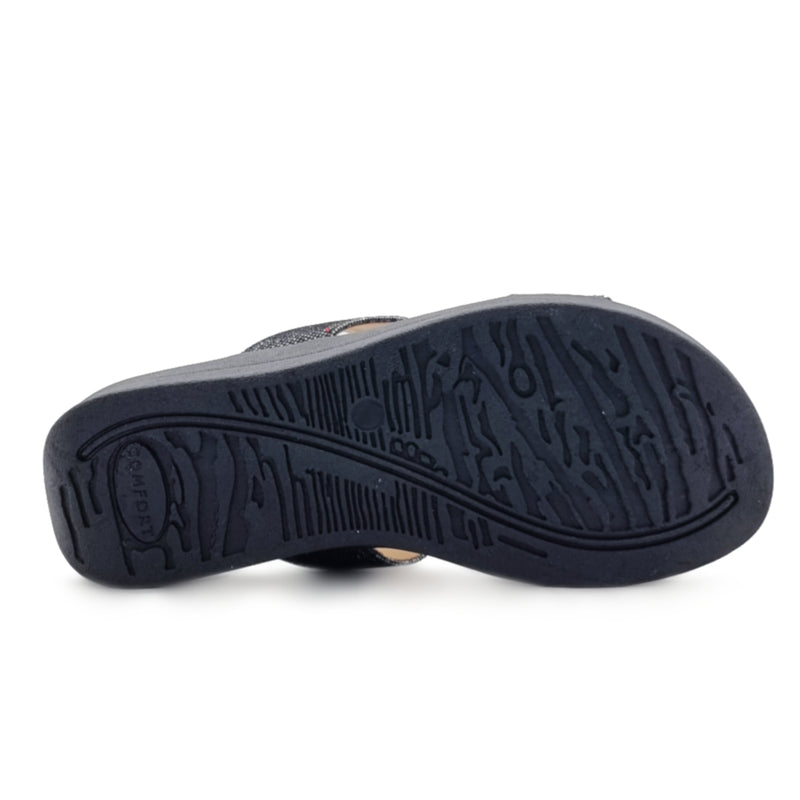 Load image into Gallery viewer, Dual Glitter Band Wedge Sandals

