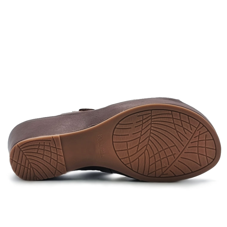 Load image into Gallery viewer, Cross Vamp Slide Wedge Sandals
