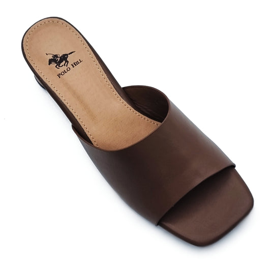 Square Open Toe Slide Heels