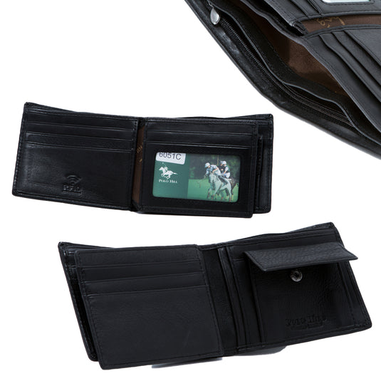 Genuine Leather RFID Protected Black BiFold Wallet