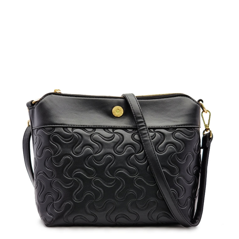 Load image into Gallery viewer, Puzzly Patterned Trapeze Handbag
