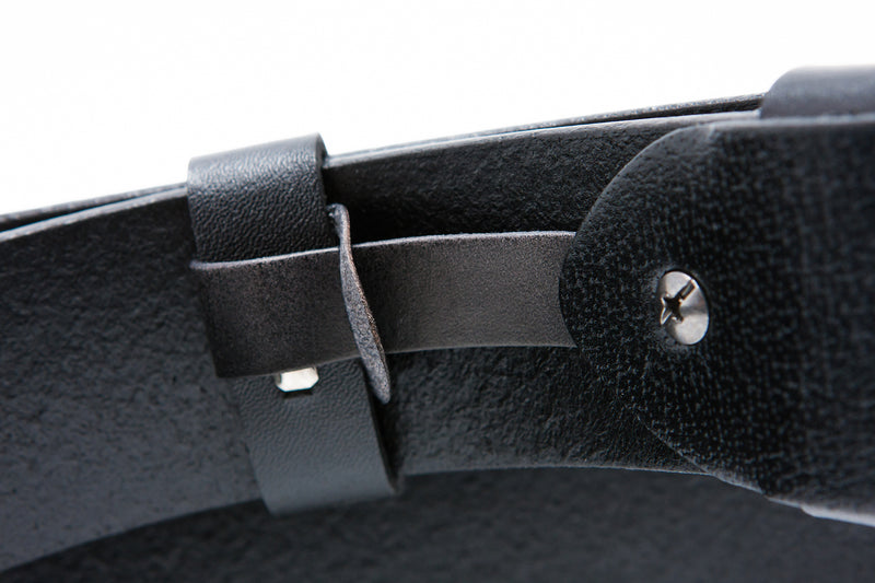 Load image into Gallery viewer, Genuine Leather Contemporary Full Hole Buckle Pin Belt
