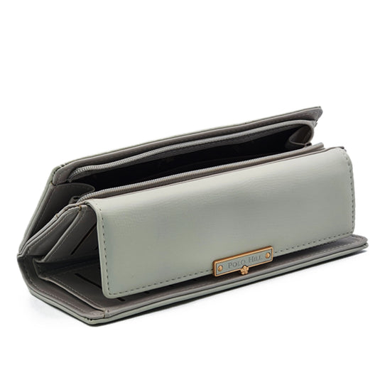 Long Snap Button Bi-Fold Wallet