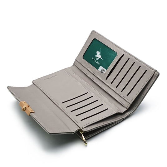 Long Snap Button Bi-Fold Wallet