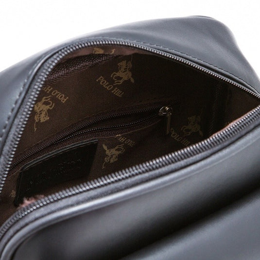 Oily Texture Half Flap Crossbody Bag