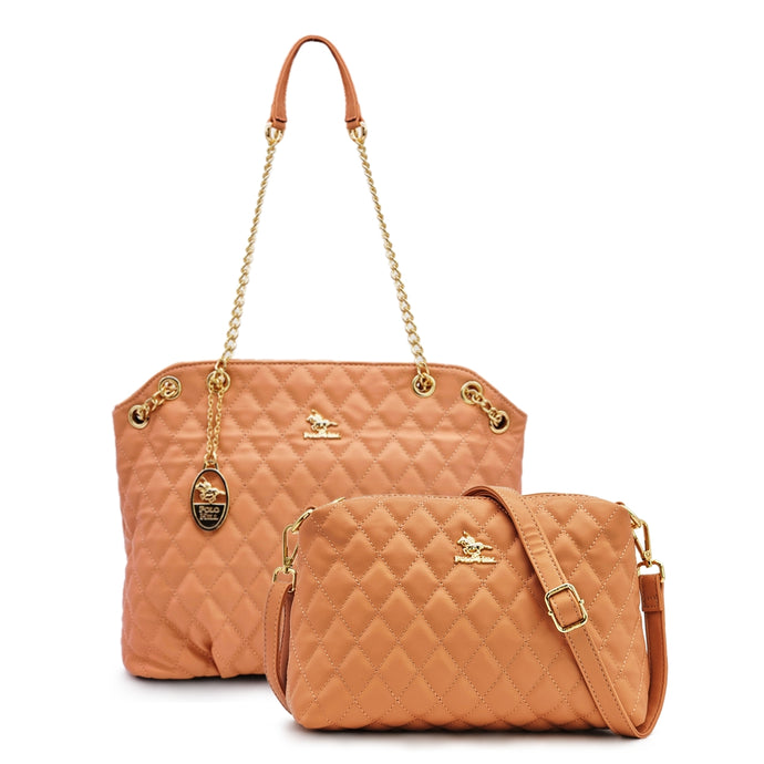 Quilted Chain Shoulder Tote Bag 2-in-1 Bundle Set