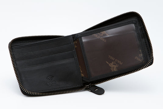 Genuine Leather RFID Protected Ziparound Wallet - Card Slots