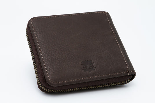 Genuine Leather RFID Protected Ziparound Wallet - Coin Pouch