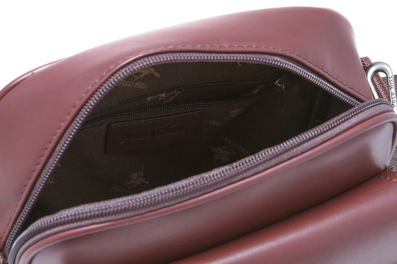 Load image into Gallery viewer, Oily Texture Crossbody Bag with Front Zip Pockets
