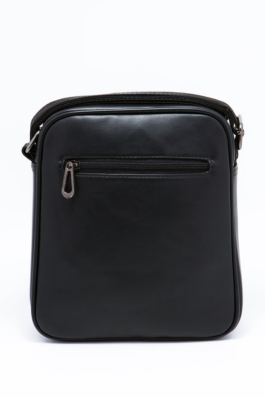 Oily Texture Crossbody Bag with Front Zip Pocket