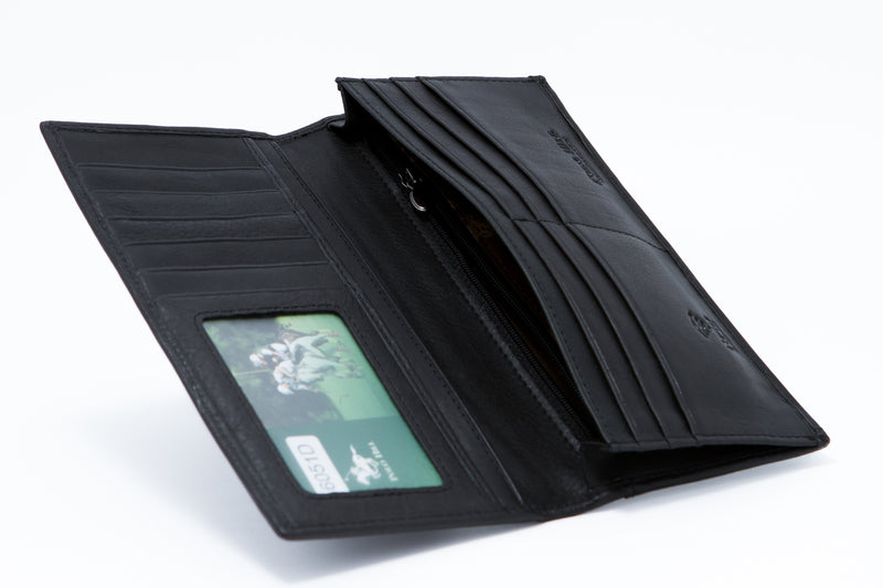 Load image into Gallery viewer, Genuine Leather RFID Protected Black Long Wallet
